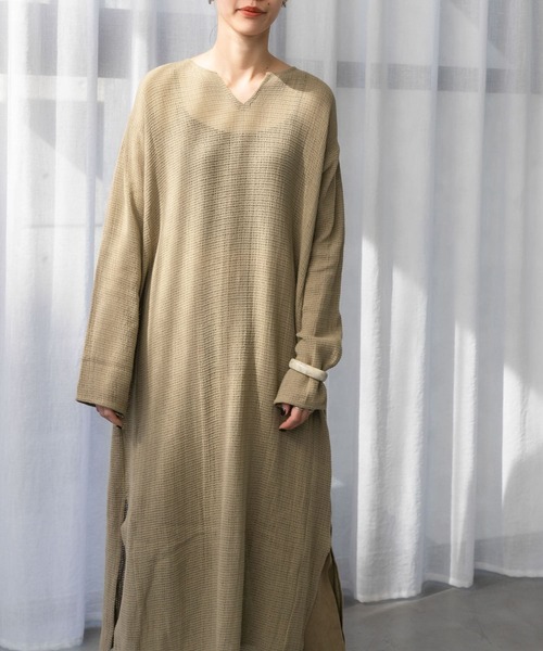 URBAN RESEARCH DOORS（アーバンリサーチドアーズ）の「メッシュワンピース（ワンピース・レディース・ホワイト/ベージュ・MEDIUM）」の18枚目の写真