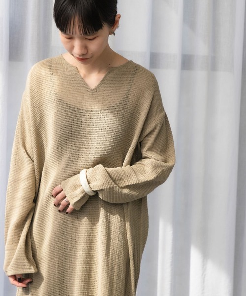 URBAN RESEARCH DOORS（アーバンリサーチドアーズ）の「メッシュワンピース（ワンピース・レディース・ホワイト/ベージュ・MEDIUM）」の22枚目の写真