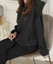 Prima Scherrer（プリマシェレル）の「チュールヘム ボンディング ゆったり パーカー Prima Scherrer plus（パーカー）」