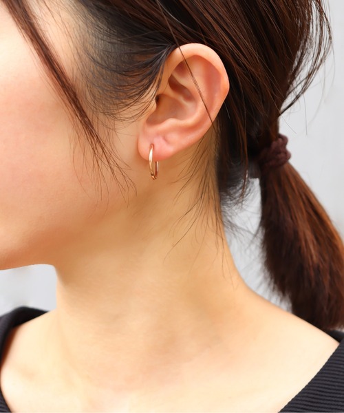 ieLS(イエルズ)の「金属アレルギー対応「ieLS」ステンレス フープピアス(ピアス(両耳用)・メンズ・シルバー/ゴールド/ピンクゴールド・ONE SIZE)」の3枚目の写真