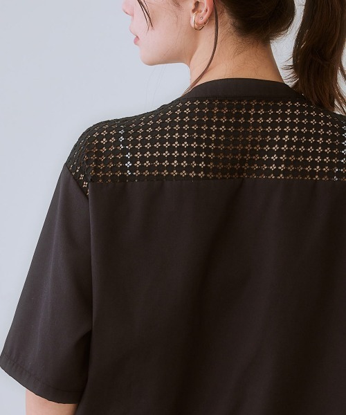 SMILE LAND（スマイルランド）の「＜大きいサイズ＞ ゆるシルエットヨークレースデザインブラウス（シャツ/ブラウス・レディース・オフホワイト/ブラック・L/LL/3L/4L/5L）」の16枚目の写真