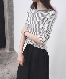 【tageechita】ウールブレンドベーシック ボートネック Tシャツ