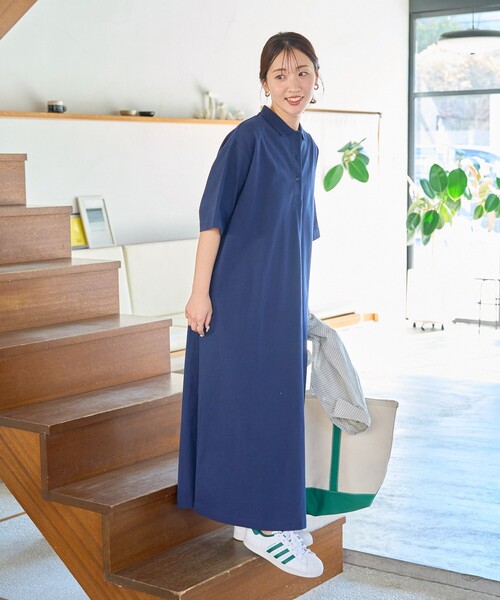 ポロワンピース 青 半袖 セール】限定展開 襟付き ポロ 半袖 ワンピース（ワンピース