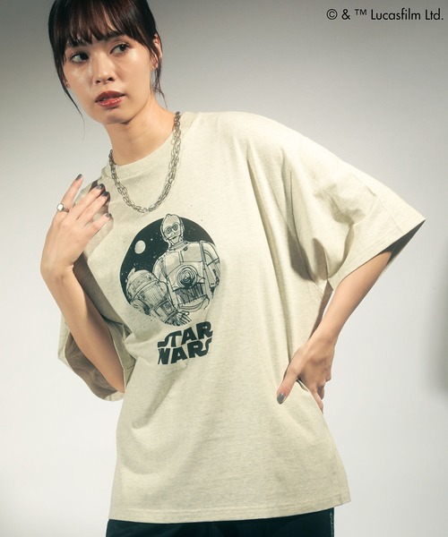 STAR WARS(スターウォーズ)の「STAR WARS/グラフィック半袖BIGTEE(Tシャツ/カットソー・レディース・ブラック/クリーム/オートミール/ホワイト・FREE)」の4枚目の写真
