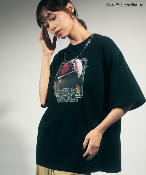 STAR WARS(スターウォーズ)の「STAR WARS/グラフィック半袖BIGTEE(Tシャツ/カットソー・レディース・ブラック/クリーム/オートミール/ホワイト・FREE)」の1枚目の写真