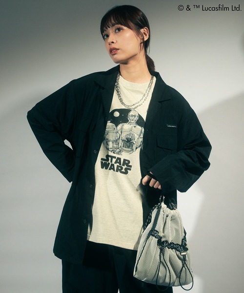 STAR WARS(スターウォーズ)の「STAR WARS/グラフィック半袖BIGTEE(Tシャツ/カットソー・レディース・ブラック/クリーム/オートミール/ホワイト・FREE)」の22枚目の写真