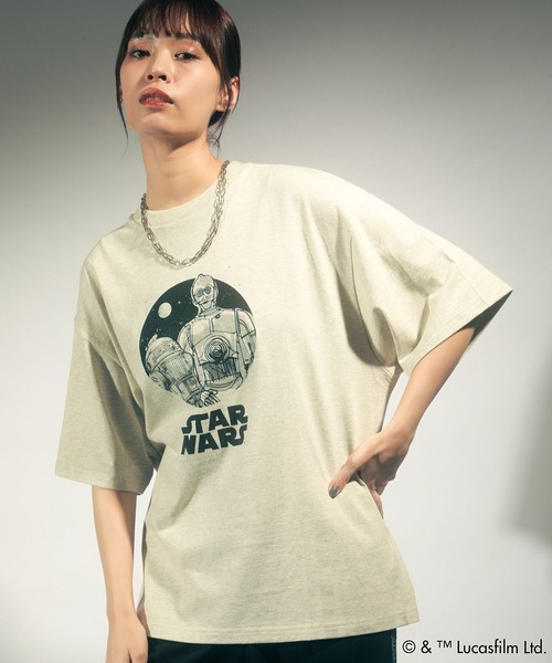 STAR WARS(スターウォーズ)の「STAR WARS/グラフィック半袖BIGTEE(Tシャツ/カットソー・レディース・ブラック/クリーム/オートミール/ホワイト・FREE)」の19枚目の写真