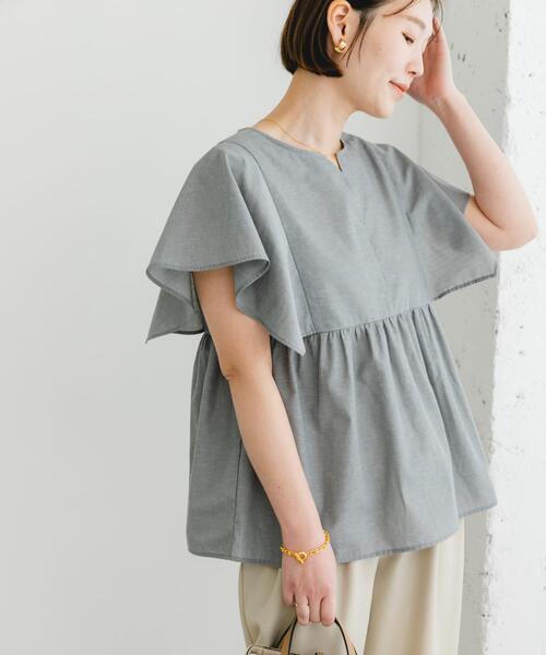 F by ROSSO(エフバイロッソ)の「『UR TECH』F by ROSSO スクエアスリーブブラウス(シャツ/ブラウス・レディース・ミント/ブルー系その他/ネイビー/ピンク/グレー・FREE)」の7枚目の写真