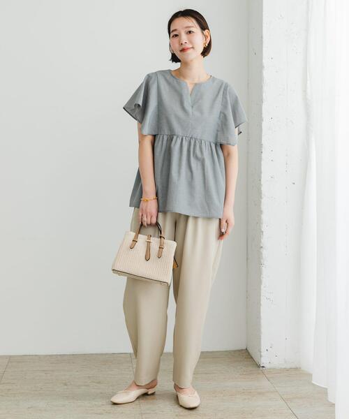 F by ROSSO(エフバイロッソ)の「『UR TECH』F by ROSSO スクエアスリーブブラウス(シャツ/ブラウス・レディース・ミント/ブルー系その他/ネイビー/ピンク/グレー・FREE)」の9枚目の写真