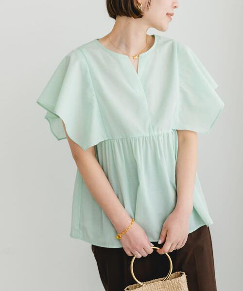 F by ROSSO(エフバイロッソ)の「『UR TECH』F by ROSSO スクエアスリーブブラウス(シャツ/ブラウス・レディース・ミント/ブルー系その他/ネイビー/ピンク/グレー・FREE)」の18枚目の写真