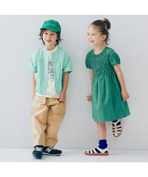 p.premier（ピードットプルミエ）の「【ジュニア対応】カラフルタイプライターワイドタックパンツ（その他パンツ・キッズ・サックスブルー/ブラック/ベージュ/ピンク/レッド・80/90/100/110/120/130/140）」の8枚目の写真