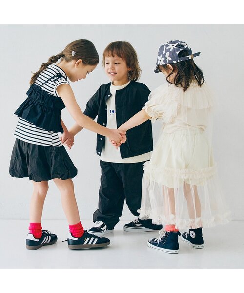 p.premier（ピードットプルミエ）の「【ジュニア対応】カラフルタイプライターワイドタックパンツ（その他パンツ・キッズ・サックスブルー/ブラック/ベージュ/ピンク/レッド・80/90/100/110/120/130/140）」の13枚目の写真