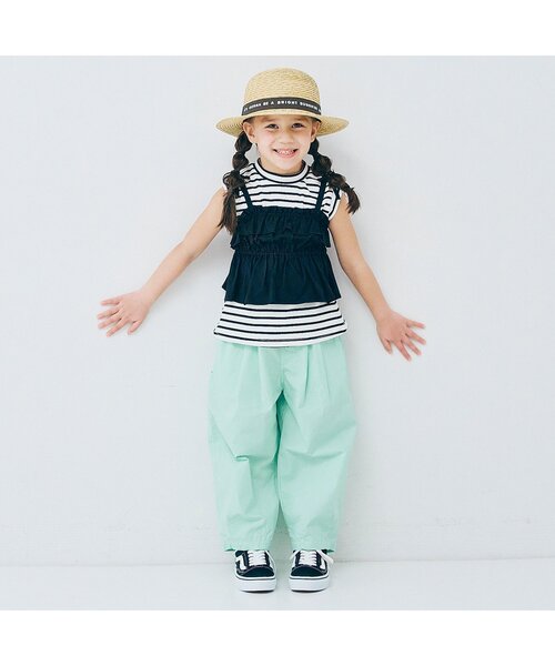 p.premier（ピードットプルミエ）の「【ジュニア対応】カラフルタイプライターワイドタックパンツ（その他パンツ・キッズ・サックスブルー/ブラック/ベージュ/ピンク/レッド・80/90/100/110/120/130/140）」の21枚目の写真