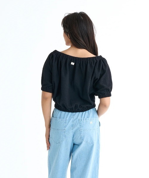 BILLABONG(ビラボン)の「BILLABONG レディース 【CHILLWEAR】 JACQUARD RIB TOPS Tシャツ 【2025年春夏モデル】/ビラボン2WAYデザイン半袖トップス(Tシャツ/カットソー・レディース・オレンジ系その他/アイボリー/ブラック・MEDIUM)」の13枚目の写真