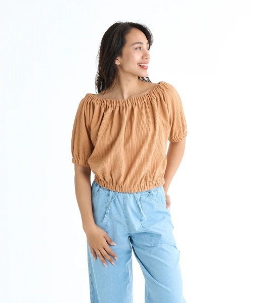 BILLABONG(ビラボン)の「BILLABONG レディース 【CHILLWEAR】 JACQUARD RIB TOPS Tシャツ 【2025年春夏モデル】/ビラボン2WAYデザイン半袖トップス(Tシャツ/カットソー・レディース・オレンジ系その他/アイボリー/ブラック・MEDIUM)」の10枚目の写真