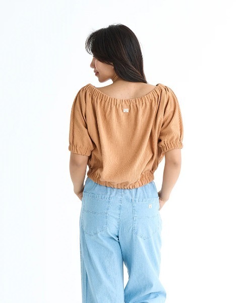 BILLABONG(ビラボン)の「BILLABONG レディース 【CHILLWEAR】 JACQUARD RIB TOPS Tシャツ 【2025年春夏モデル】/ビラボン2WAYデザイン半袖トップス(Tシャツ/カットソー・レディース・オレンジ系その他/アイボリー/ブラック・MEDIUM)」の9枚目の写真