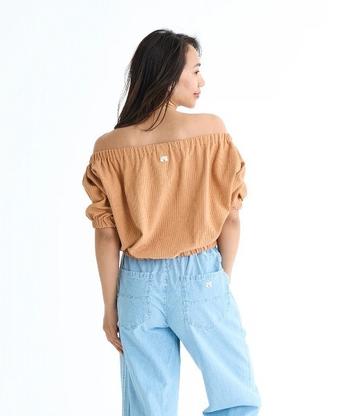 BILLABONG(ビラボン)の「BILLABONG レディース 【CHILLWEAR】 JACQUARD RIB TOPS Tシャツ 【2025年春夏モデル】/ビラボン2WAYデザイン半袖トップス(Tシャツ/カットソー・レディース・オレンジ系その他/アイボリー/ブラック・MEDIUM)」の8枚目の写真