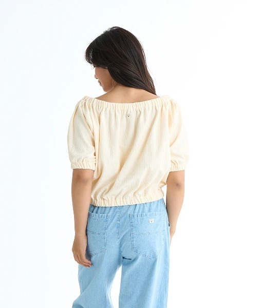 BILLABONG(ビラボン)の「BILLABONG レディース 【CHILLWEAR】 JACQUARD RIB TOPS Tシャツ 【2025年春夏モデル】/ビラボン2WAYデザイン半袖トップス(Tシャツ/カットソー・レディース・オレンジ系その他/アイボリー/ブラック・MEDIUM)」の16枚目の写真