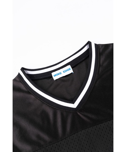 WOKE EDGE（ウォークエッジ）の「ティーシャツ｜Thunder Football Shirt｜WOKE EDGE（Tシャツ/カットソー・メンズ・ブラック・L/M/XL/S）」の2枚目の写真