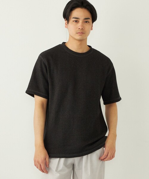 SHIPS Colors（シップス カラーズ）の「SHIPS Colors:〈洗濯機可能〉ローゲージ カノコ TEE◇（Tシャツ/カットソー・メンズ・グレー/ライトホワイト/ブラック・MEDIUM/LARGE/X-LARGE）」の6枚目の写真