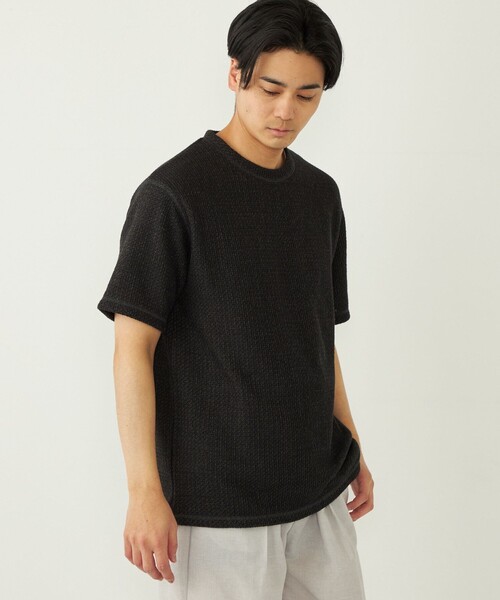 SHIPS Colors（シップス カラーズ）の「SHIPS Colors:〈洗濯機可能〉ローゲージ カノコ TEE◇（Tシャツ/カットソー・メンズ・グレー/ライトホワイト/ブラック・MEDIUM/LARGE/X-LARGE）」の7枚目の写真