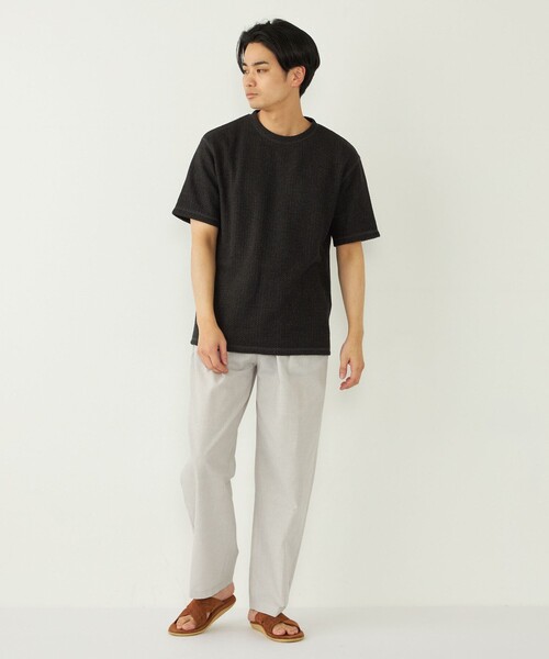 SHIPS Colors（シップス カラーズ）の「SHIPS Colors:〈洗濯機可能〉ローゲージ カノコ TEE◇（Tシャツ/カットソー・メンズ・グレー/ライトホワイト/ブラック・MEDIUM/LARGE/X-LARGE）」の9枚目の写真