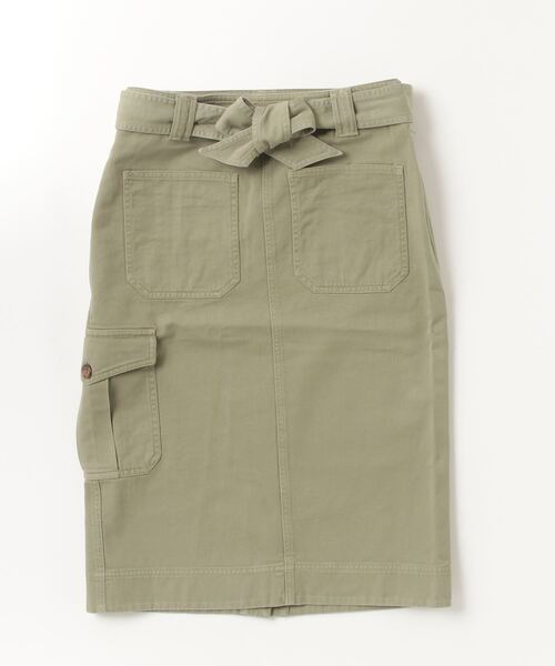 上品*Ralph Lauren コットンツイル ペンシルスカート ベルト付き セール】ベルテッド コットン ツイル ペンシル スカート