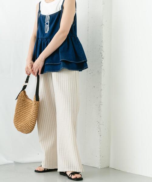 ITEMS URBANRESEARCH（アイテムズ アーバンリサーチ）の「ストライプイージーパンツ（その他パンツ・レディース・ライトベージュ/ブラウン・FREE）」の3枚目の写真