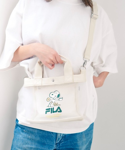 FILA(フィラ)の「【FILA/フィラ ×PEANUTS/ピーナッツ】メッシュミニトートバッグ 2WAY(トートバッグ・レディース・アイボリー/シルバー/ブラック・FREE)」の8枚目の写真