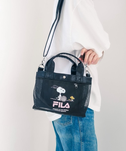 FILA(フィラ)の「【FILA/フィラ ×PEANUTS/ピーナッツ】メッシュミニトートバッグ 2WAY(トートバッグ・レディース・アイボリー/シルバー/ブラック・FREE)」の13枚目の写真