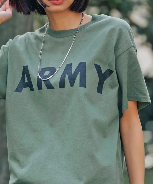 ROOPTOKYO(ループトウキョウ)の「ARMY LOGO CORE TEE 半袖Tシャツ メンズ 夏物 夏服(Tシャツ/カットソー・メンズ・ブラック×ゴールド/グリーン/ブラック・L/XL/M)」の3枚目の写真