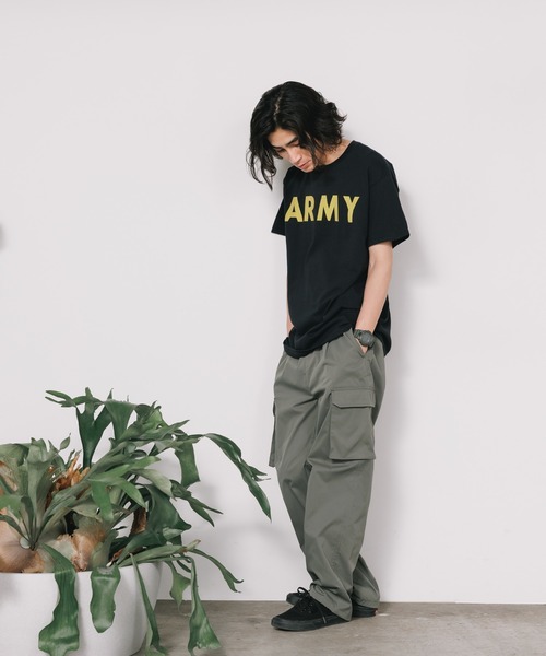 ROOPTOKYO(ループトウキョウ)の「ARMY LOGO CORE TEE 半袖Tシャツ メンズ 夏物 夏服(Tシャツ/カットソー・メンズ・ブラック×ゴールド/グリーン/ブラック・L/XL/M)」の5枚目の写真