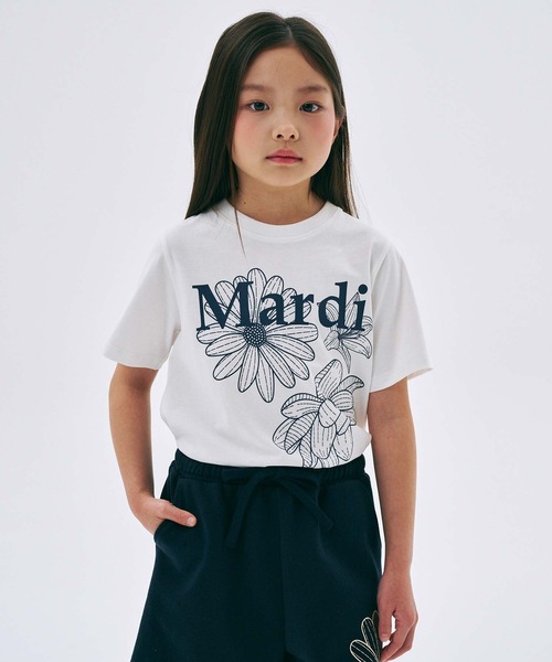 KIDS TSHIRT TRIPLE FLOWER（Tシャツ/カットソー）｜Mardi Mercredi