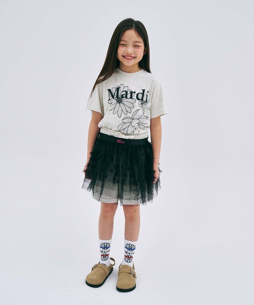 KIDS TSHIRT TRIPLE FLOWER（Tシャツ/カットソー）｜Mardi Mercredi
