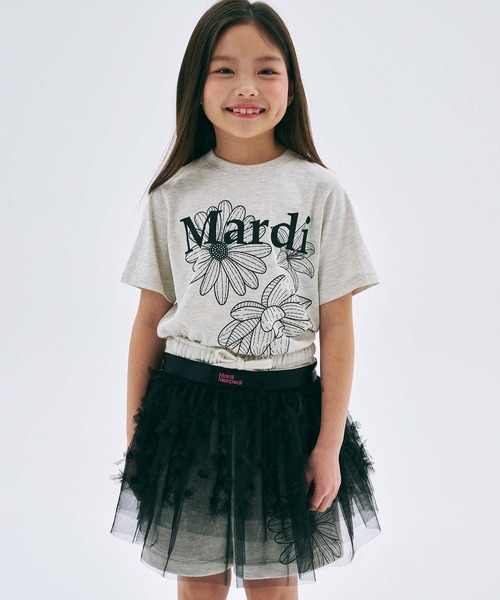 KIDS TSHIRT TRIPLE FLOWER（Tシャツ/カットソー）｜Mardi