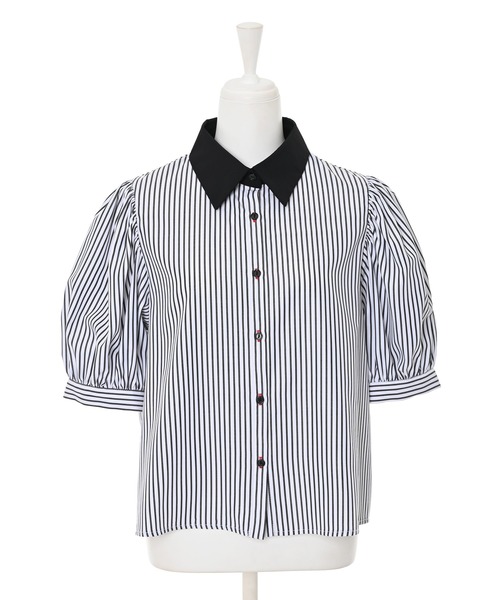 Narcissus（ナルシス）の「【Narcissus】ストライプパフブラウス（シャツ/ブラウス・レディース・ブルー/ホワイト・FREE）」の6枚目の写真