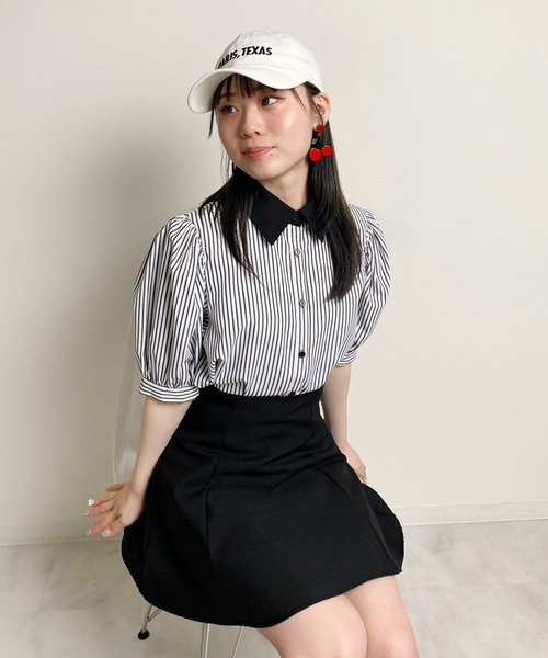 Narcissus（ナルシス）の「【Narcissus】ストライプパフブラウス（シャツ/ブラウス・レディース・ブルー/ホワイト・FREE）」の21枚目の写真