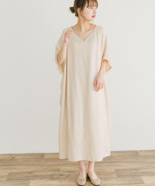 ITEMS URBANRESEARCH（アイテムズ アーバンリサーチ）の「リネンレーヨンドルマンワンピース（ワンピース・レディース・ブラウン/ライトベージュ/ブラウン系その他・FREE）」の11枚目の写真