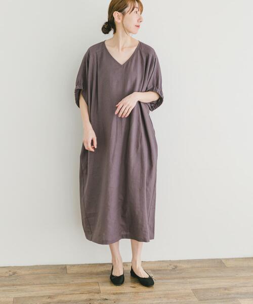 ITEMS URBANRESEARCH（アイテムズ アーバンリサーチ）の「リネンレーヨンドルマンワンピース（ワンピース・レディース・ブラウン/ライトベージュ/ブラウン系その他・FREE）」の15枚目の写真