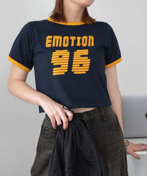 WEGO（ウィゴー）の「WEGO/ナンバリングリンガーチビT（Tシャツ/カットソー・レディース・レッド/ホワイト/ネイビー・FREE）」の3枚目の写真