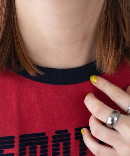 WEGO（ウィゴー）の「WEGO/ナンバリングリンガーチビT（Tシャツ/カットソー・レディース・レッド/ホワイト/ネイビー・FREE）」の14枚目の写真