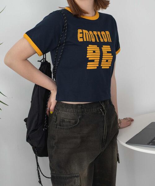 WEGO（ウィゴー）の「WEGO/ナンバリングリンガーチビT（Tシャツ/カットソー・レディース・レッド/ホワイト/ネイビー・FREE）」の21枚目の写真