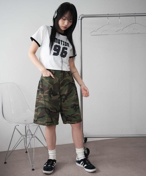 WEGO（ウィゴー）の「WEGO/ナンバリングリンガーチビT（Tシャツ/カットソー・レディース・レッド/ホワイト/ネイビー・FREE）」の19枚目の写真