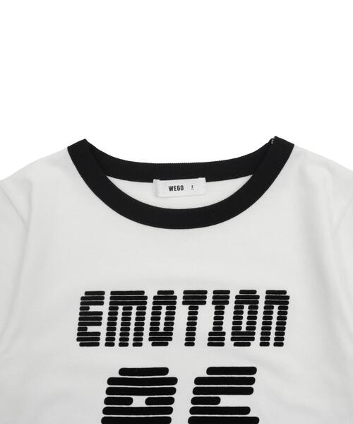 WEGO（ウィゴー）の「WEGO/ナンバリングリンガーチビT（Tシャツ/カットソー・レディース・レッド/ホワイト/ネイビー・FREE）」の4枚目の写真