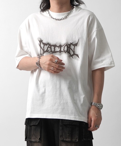 ILL'S（イルズ）の「ボックスシルエット グランジ風 Y2Kモチーフ 韓国風 バックプリント メンズ レディース（Tシャツ/カットソー・メンズ・グレー系/ブラック系その他/ホワイト系その他/ブラック/チャコールグレー/ホワイト・L/M）」の18枚目の写真