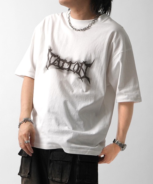 ILL'S（イルズ）の「ボックスシルエット グランジ風 Y2Kモチーフ 韓国風 バックプリント メンズ レディース（Tシャツ/カットソー・メンズ・グレー系/ブラック系その他/ホワイト系その他/ブラック/チャコールグレー/ホワイト・L/M）」の20枚目の写真