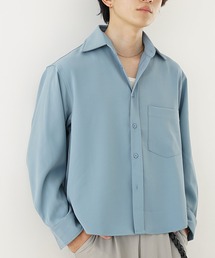 MinoriTY | 【MinoriTY】エアリードレープショート丈ロングレギュラーカラーシャツ メンズ 短丈 オープンカラーシャツ 春シャツ 春服(シャツ/ブラウス)