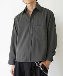 MinoriTY | 【MinoriTY】エアリードレープショート丈ロングレギュラーカラーシャツ メンズ 短丈 オープンカラーシャツ 春シャツ 春服(シャツ/ブラウス)