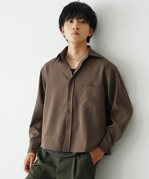 【MinoriTY】エアリードレープショート丈ロングレギュラーカラーシャツ メンズ 短丈 オープンカラーシャツ 春シャツ 春服
