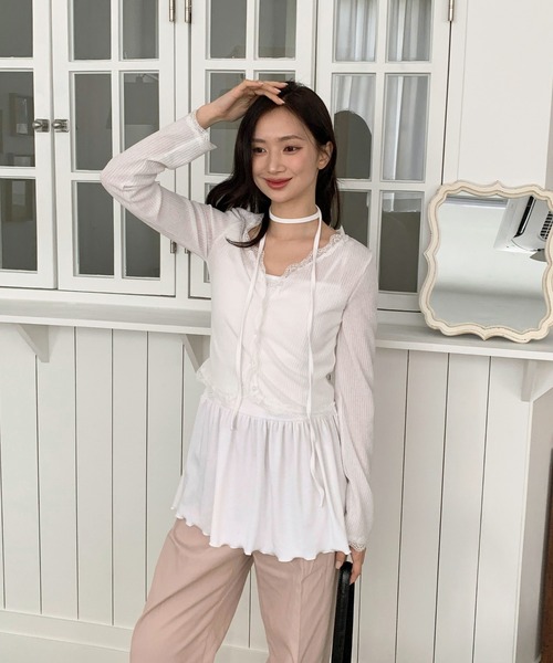 セール】サマーレースリブカーディガン（カーディガン/ボレロ）｜by